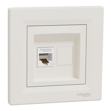Розетка компьютерная, RJ45, кат.5е, UTP, Кремовая, Asfora EPH4300123 EPH4300123 фото