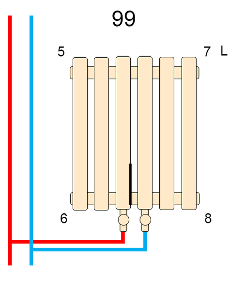 Радиатор вертикальный Betatherm Quantum 2000мм/525мм (Черный) BQ 1200/13 9005M 99 фото