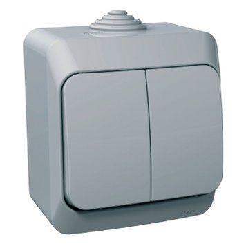 Вимикач двохклавішний, Сірий, Cedar Plus WDE000650 WDE000650 фото